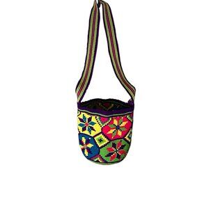 Colombian Handmade Multi Color Bucket Hobo Crossbody Bag Purse Bohemian
